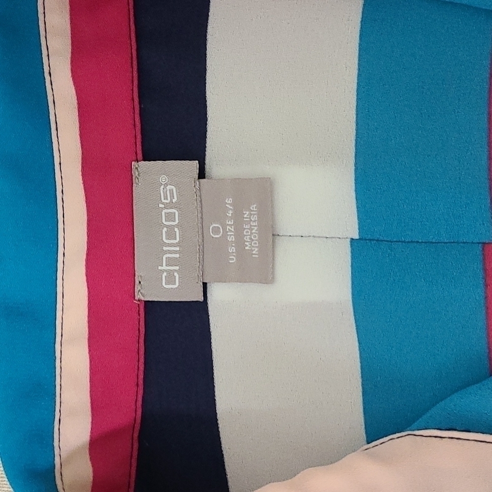 Chicos Multi Colored Blouse Size Small - image 5